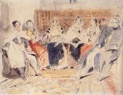 Eugene Delacroix Men and Women in an interior USA oil painting artist